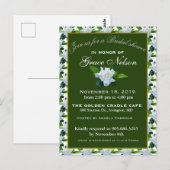 Witte Gardenia Groene Bladeren Bruidsdouche Briefkaart (Voorkant / Achterkant)