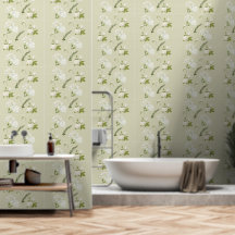Witte Gardenia Roos Pastelgrijze Achtergrond Patro