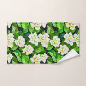 Witte Gardenia's en Jade Groene Bladeren Bad Handdoek (Handdoek)