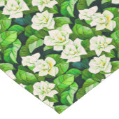 Witte Gardenia's en Jade Groene Bladeren Korte Tafelloper (Hoek)