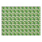 Witte Gardenia's en Jade Groene Bladeren Tafelkleed (Voorkant (Horizontaal))