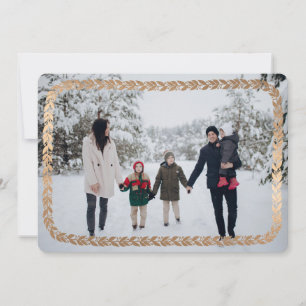 Witte Garland Elegante Foto Vakantie Kaart