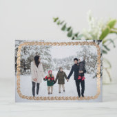 Witte Garland Elegante Foto Vakantie Kaart (Staand voorkant)