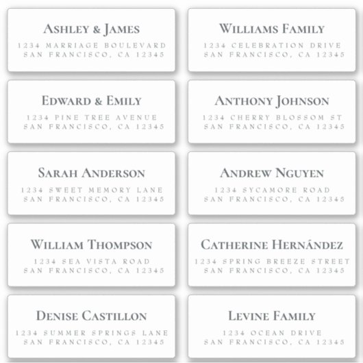 Witte Gast Adresetiketten BESTEL 6" of 8"! Sticker (Voorkant)