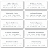 Witte Gast Adresetiketten BESTEL 6" of 8" vel! Sticker (Voorkant)