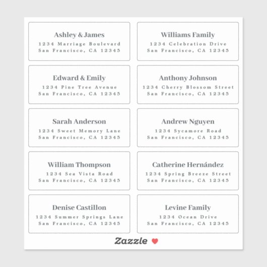 Witte Gast Adresetiketten BESTEL 6" of 8" vel! Sticker (Vel)