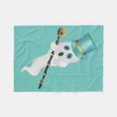 Witte gastheer in bovenste hoed met Gekke schedel Fleece Deken (Voorkant (Horizontaal))