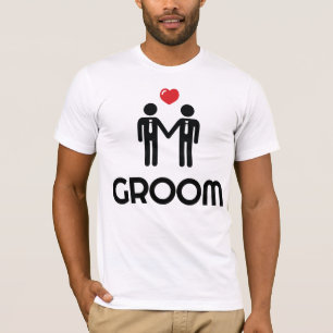 Witte Gay Huwelijksshirt Bruidegom Voor Mannen T-shirt