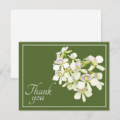 Witte geaderde orchideeën groene achtergrond dank  briefkaart (Voorkant / Achterkant)