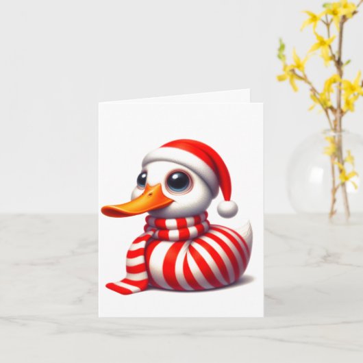 Witte geanimeerde eendenkerst Kaart (Gele Bloem)