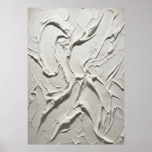 Witte gebeeldhouwde gipsstructuur Abstract Minimaa Poster (Voorkant)