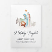 Witte Geboorte Religieuze Kerstmis Drieluik Wenskaart (Cover)
