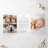 Witte Geboorte Religieuze Kerstmis Drieluik Wenskaart (Binnen)