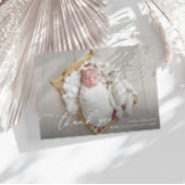 witte geboorteaankondiging kaart