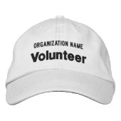 Witte Geborduurde Volunteerspet Verstelbare Pet (Voorkant)