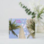 Witte gebouwen palmbomen Miami Florida reizen Briefkaart (Staand voorkant)