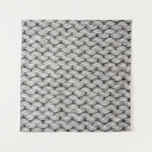 Witte gebreide woltextuur, close-up foto. wandkleed (Voorkant (horizontaal))