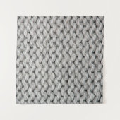 Witte gebreide woltextuur, close-up foto. wandkleed (Voorkant)