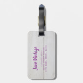 Witte gebruikte  houtstructuur als achtergrond bagagelabel (Achterkant verticaal)