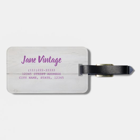 Witte gebruikte  houtstructuur als achtergrond bagagelabel (Achterkant horizontaal)