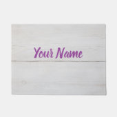 Witte gebruikte houtstructuur als achtergrond deurmat (Voorkant)