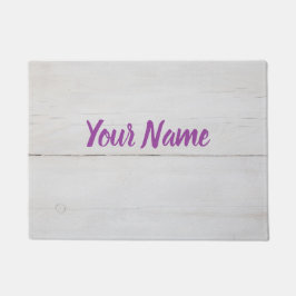 Witte gebruikte  houtstructuur als achtergrond deurmat