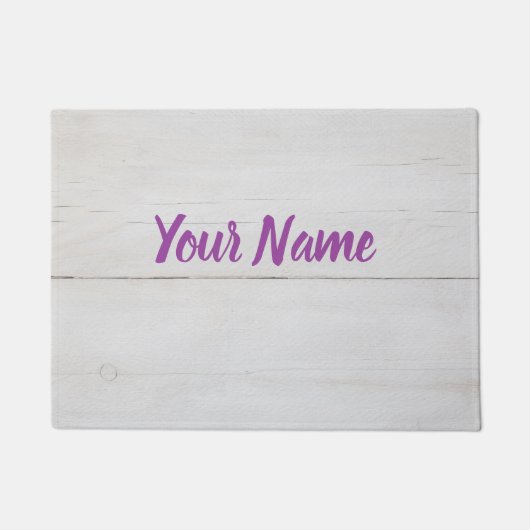 Witte gebruikte  houtstructuur als achtergrond deurmat (Voorkant)