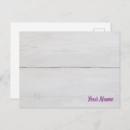 Witte gebruikte  houtstructuur als achtergrond feestdagenkaart (Voorkant / Achterkant)