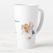 Witte gedroogde bloemen latte mok (Rechterhoek)