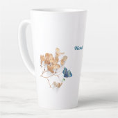 Witte gedroogde bloemen latte mok (Linkerhoek)