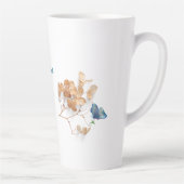 Witte gedroogde bloemen latte mok (Rechts)