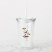 Witte geduroteerde mousserende audubon-vogels met acryl drinkbeker (Voorkant)