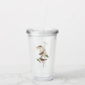 Witte geduroteerde mousserende audubon-vogels met acryl drinkbeker (Achterkant)