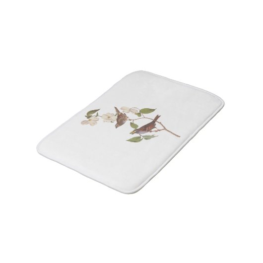 Witte geduroteerde mousserende audubon-vogels met  badmat (Gekanteld)