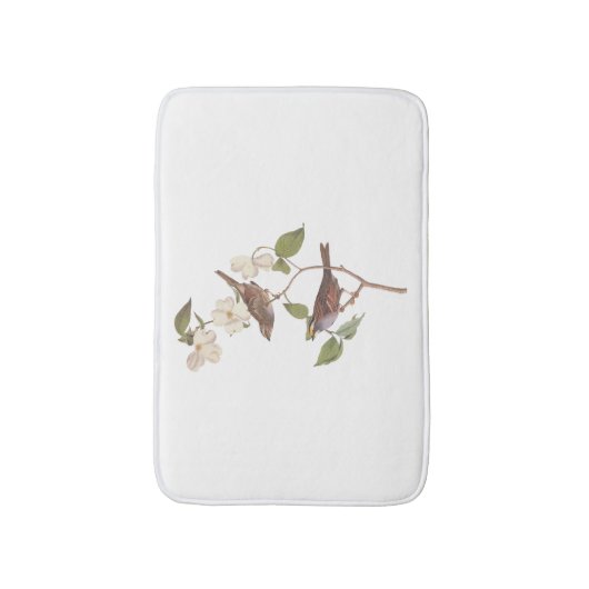 Witte geduroteerde mousserende audubon-vogels met  badmat (Voorkant Verticaal)