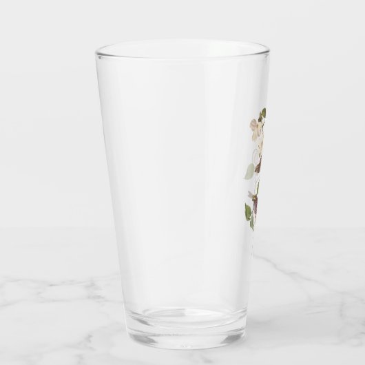 Witte geduroteerde mousserende audubon-vogels met glas (Rechts)