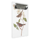 Witte geduroteerde mousserende audubon-vogels met  mini klembord (Schuin)