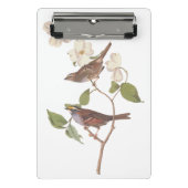 Witte geduroteerde mousserende audubon-vogels met  mini klembord (Voorkant)