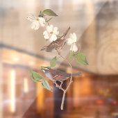 Witte geduroteerde mousserende audubon-vogels met raamsticker (Vel 2)