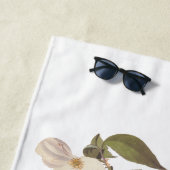 Witte geduroteerde mousserende audubon-vogels met  strandlaken (In situ)