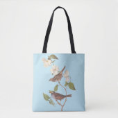 Witte geduroteerde mousserende audubon-vogels met  tote bag (Voorkant)
