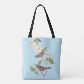 Witte geduroteerde mousserende audubon-vogels met  tote bag (Achterkant)