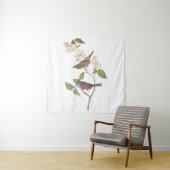 Witte geduroteerde mousserende audubon-vogels met  wandkleed (In Situ (horizontaal))