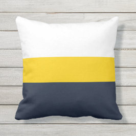 Witte geel en zeemacht buitenkussen