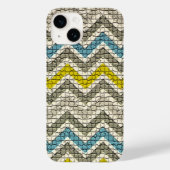 WITTE GEEL GRIJS BLAUWE MOSAISCHE CHEVRONNEN Case-Mate iPhone CASE (Achterkant)