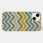 WITTE GEEL GRIJS BLAUWE MOSAISCHE CHEVRONNEN Case-Mate iPhone CASE (Achterkant (horizontaal))