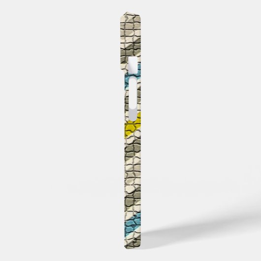 WITTE GEEL GRIJS BLAUWE MOSAISCHE CHEVRONNEN Case-Mate iPhone CASE (Achterkant / Links)