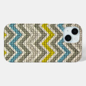 WITTE GEEL GRIJS BLAUWE MOSAISCHE CHEVRONNEN Case-Mate iPhone CASE (Achterkant (horizontaal))