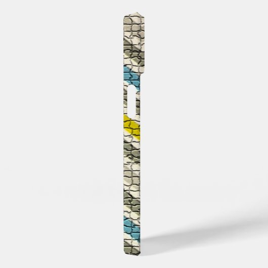 WITTE GEEL GRIJS BLAUWE MOSAISCHE CHEVRONS GEM MON Case-Mate iPhone CASE (Achterkant / Rechts)