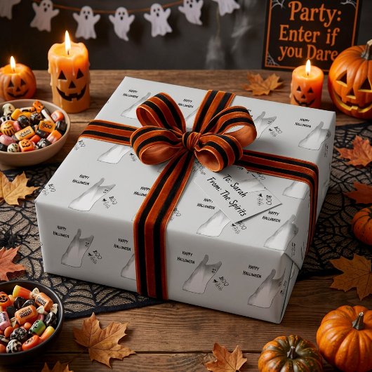 Witte Geest Boo Cadeaupapier